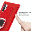 For Galaxy Note 10+ Carbon Fiber Protective Case with 360 Degree Rotating Ring Holder(Red)