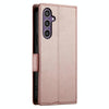 For Samsung Galaxy S25 5G Side Buckle Magnetic Frosted Leather Phone Case(Rose Gold)