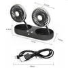 F304 Double-head Hose Built-in Lithium Battery USB Car Fan, Color: Black Silver