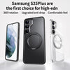 For Samsung Galaxy S25+ 5G Frosted 360 Degree MagSafe Magnetic Holder Phone Case(Silver)