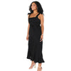 Women Elegant Slit Dress Commuting Sleeveless Knot Suspender Dress, Size: XL(Black)