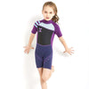 DIVE & SAIL WS-18813 2.5mm Children Warm Diving Suit One-piece Short-sleeved Sunscreen Snorkeling Suit Drifting Cold-proof Swimming Suit, Size: XXL(Black Purple Sleeve)