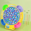 Magnetic Fishing Toy Children Educational Multifunctional Music Rotating Fishing Plate, Colour: Hook Battery Style+45 Fish 4 Rods
