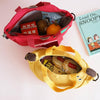 Cartoon Shoulder Tote Bag Fruit Banana Apple Embroidered Canvas Kids Crossbody Messenger Bags(Yellow)