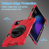 For Xiaomi Pad 7 / 7 Pro Rotatable Holder Silicone Hybrid PC Tablet Case with Shoulder Strap(Red)