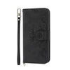 For Samsung Galaxy A26 5G Skin Feel Flowers Embossed Wallet Leather Phone Case(Black)