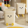 Cute Square Trash Can Household Living Room Bathroom Garbage Bin, Style: 7L Standing Brown