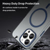 For iPhone 15 Pro Max MagSafe Frosted Translucent TPU + PC Full Coverage Phone Case(Dark Blue)