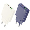 hoco N45 Biscuit PD30W Type-C + QC3.0 USB Charger, EU Plug(White)