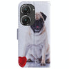 For Asus Zenfone 9 Coloured Drawing Leather Phone Case(Pug)