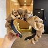 Elegant Wide-Brimmed Pleated Hoops Satin Fabric Versatile Headband(Coffee)