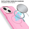 For iPhone 14 Plus Shockproof MagSafe Armor PC Hybrid TPU Phone Case(Purple Pink)