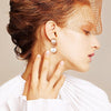 1202 Long Gold Baroque Earrings Pearl Ear Clip Women Without Ear Piercing