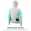 Men Summer Cooling Air-Conditioning Clothes Jacket Include 2 5V Portable Fans, Size: S(White)