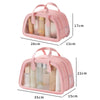 PU Dry And Wet Separation Washing Bag Double Layer Large Capacity Handheld Cosmetic Bag, Color: Beige Large