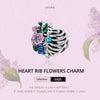 S925 Sterling Silver Heart Rib Flower Beads DIY Bracelet Necklace Accessories