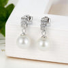 Shell Bead Earrings S925 Sterling Silver Stud Earrings Inlaid Silver Jewelry