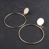 Geometric Big Round Earrings Big Hollow Drop Earrings(Gold)