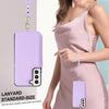 For Samsung Galaxy S22+ 5G Double Flap Zipper RFID Leather Phone Case with Short Lanyard(Light Purple)