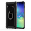 For Galaxy S10 Carbon Fiber Protective Case with 360 Degree Rotating Ring Holder(Black)