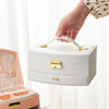 Large-capacity Double-layer Jewelry Storage Box Drawer Ring Earring Jewelry Storage Box(White)