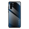 For Huawei P30 Pro Texture Gradient Glass Protective Case(Blue)