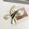 2 Pairs Half Bow Hair Clip Retro Girl Side Duckbill Clip Hair Ornament, Colour: Polyester White