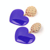 Peach Heart Earrings Retro Series Acrylic Stud Earrings for Women(Blue)