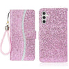 For Samsung Galaxy A16  4G / 5G Glitter Powder Filp Leather Phone Case(Pink)
