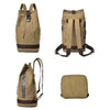 Casual Canvas Backpack Bucket Bag Computer Rucksack Travel Hiking Hand Bag, Size: Large Khaki
