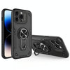 For iPhone 14 Pro Metal Rotating Bracket TPU + PC Magnetic Phone Case(Black)