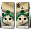 For Alcatel 1L (2021) Coloured Drawing Cross Texture Horizontal Flip PU Leather Case with Holder & Card Slots & Wallet & Lanyard(Frog Kitten)