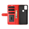 For Alcatel 3X 2020 R64 Texture Single Horizontal Flip Protective Case with Holder & Card Slots & Wallet& Photo Frame(Red)