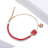 S925 Sterling Silver Red Rope Cute Cow Women Bracelet Jewelry