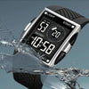 SKMEI 1967 Stainless Steel Buckle PU Strap Waterproof Electronic Watch(Silver and White Machine)