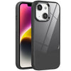 For iPhone 14 Plus Litchi Texture TPU Hybrid Acrylic Phone Case(Black)