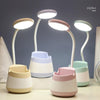 USB Charging LED Desk Light Eye Protection Lamp with Pen Holder and Phone Holder(CS276-1 Black)