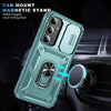For Samsung Galaxy S25 5G Sliding Camshield TPU Hybrid PC Phone Case with Holder(Green)
