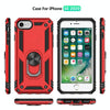 For iPhone SE 2022 / SE 2020 Shockproof TPU + PC Protective Case with 360 Degree Rotating Holder(Black)