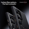 For Samsung Galaxy S25 Ultra 5G Double Ring MagSafe Holder Carbon Fibre Phone Case(Black)