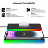 2 In 1 15W Car Mobile Phone Wireless Charger Non-slip Mat with Colorful Light USB Cable 0.3m