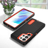For Samsung Galaxy S25 Ultra 5G Rugged PC Hybrid Silicone Phone Case with Holder(Black+Orange)