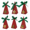 10pcs Christmas Candy Boxes Triangle New Year Party Xmas Gift Paper Packaging Box, Style: Gift Box