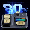 T50 5-in-1 Magnetic Wireless Charger Phone Watch Earphone Charging Stand with Clock & Speaker(Black)
