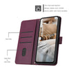 For vivo Y300 Global / V40 Lite IDN Embossed Kitten Phone Leather Case with Lanyard(Wine Red)