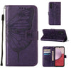 For Samsung Galaxy A24 4G Embossed Butterfly Leather Phone Case(Dark Purple)