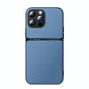 For iPhone 13 Pro Max Litchi Leather Magnetic Full Coverage Shockproof Phone Case(Blue)