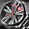 FNGEEN L001 Motorcycle Element Rotating Hub Metal Men Watch(Black Leather Black Steel Red Surface)