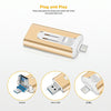 128GB Micro USB + 8 Pin + USB 2.0 3 in 1 Mobile Phone Computer U-Disk(Rose Gold)