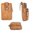 6386 Men Retro Cowhide Multifunctional Sports Belt Waist Bag(Brown)